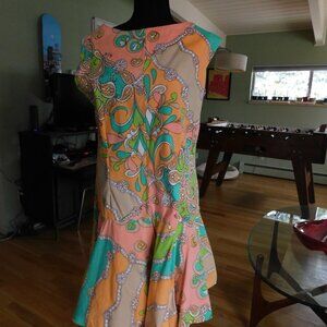 Vintage 1960s groovy Skort Romper XL
